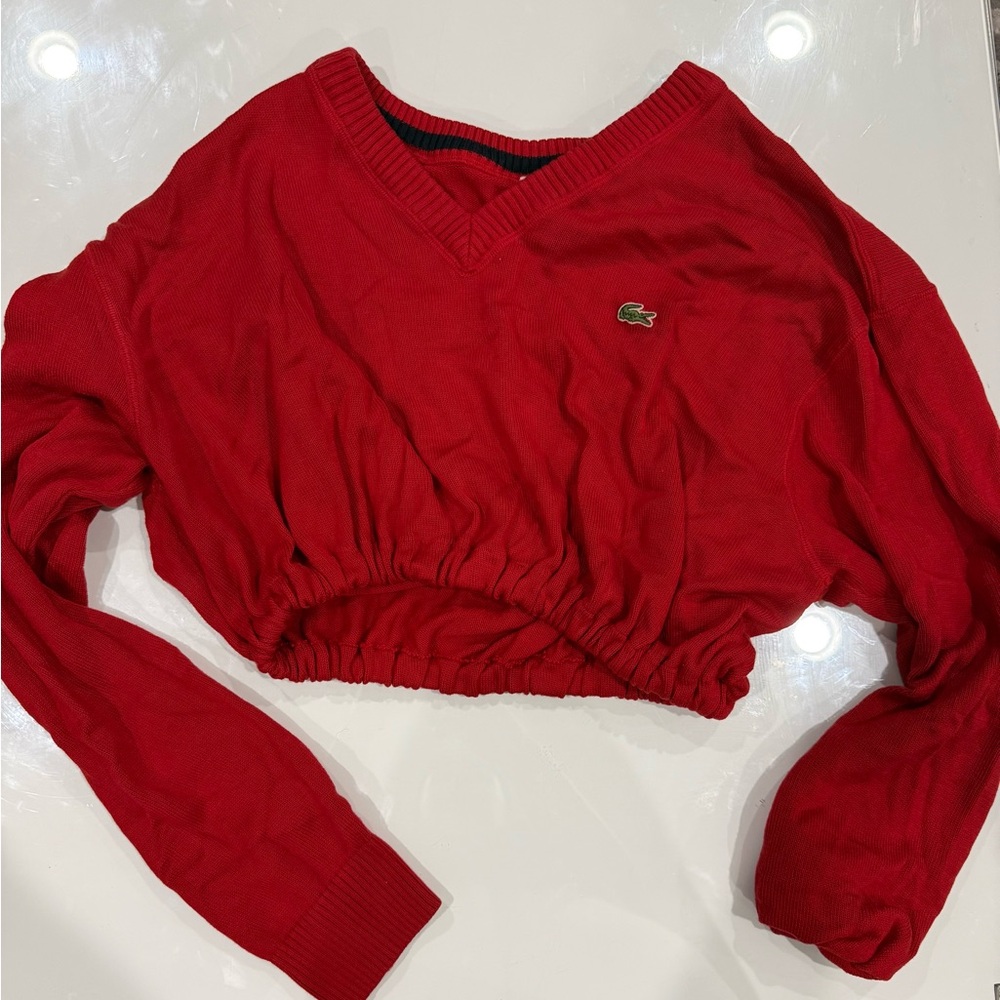 Lacoste Women's Vibrant Red Crop Top